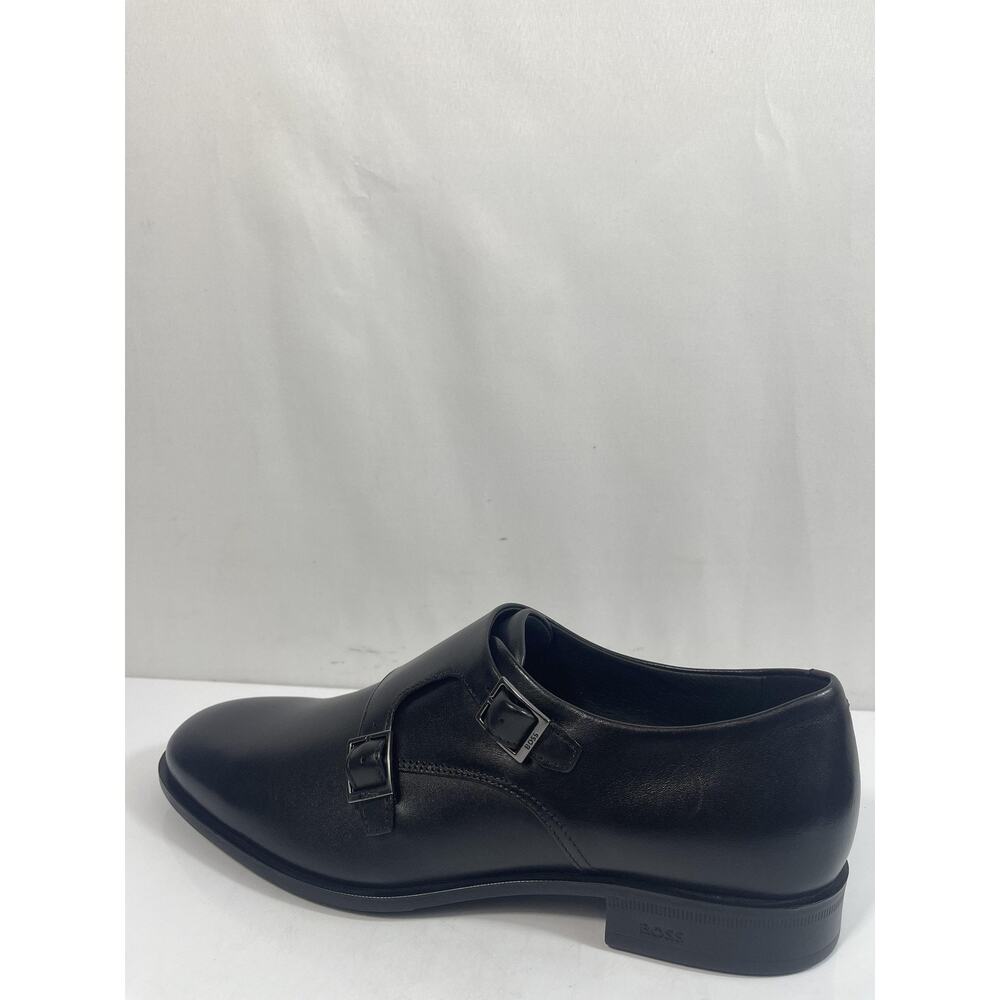 BOSS Shoes Mens Size 10.5 Black Leather Colby Monk Lt N Dress Oxford New Box
